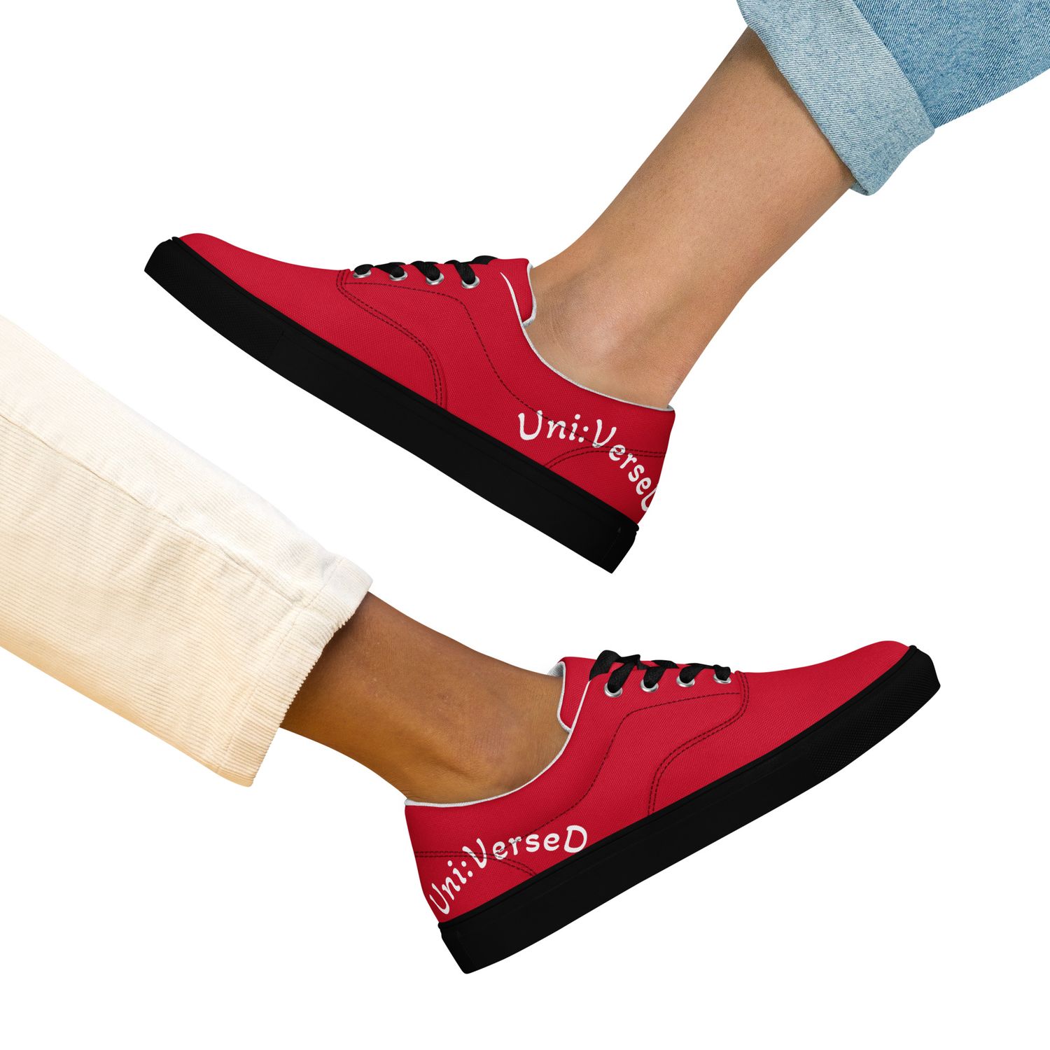 Women’s Red Lace-Up Canvas Shoes