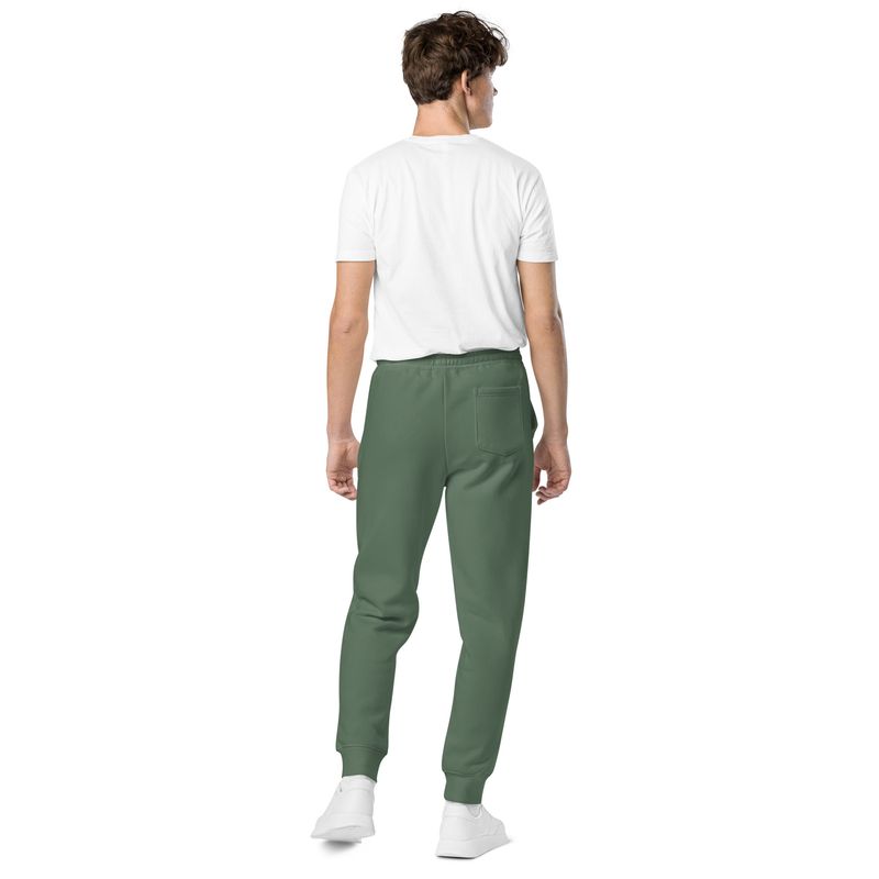 Unisex pigment-dyed Green sweatpants