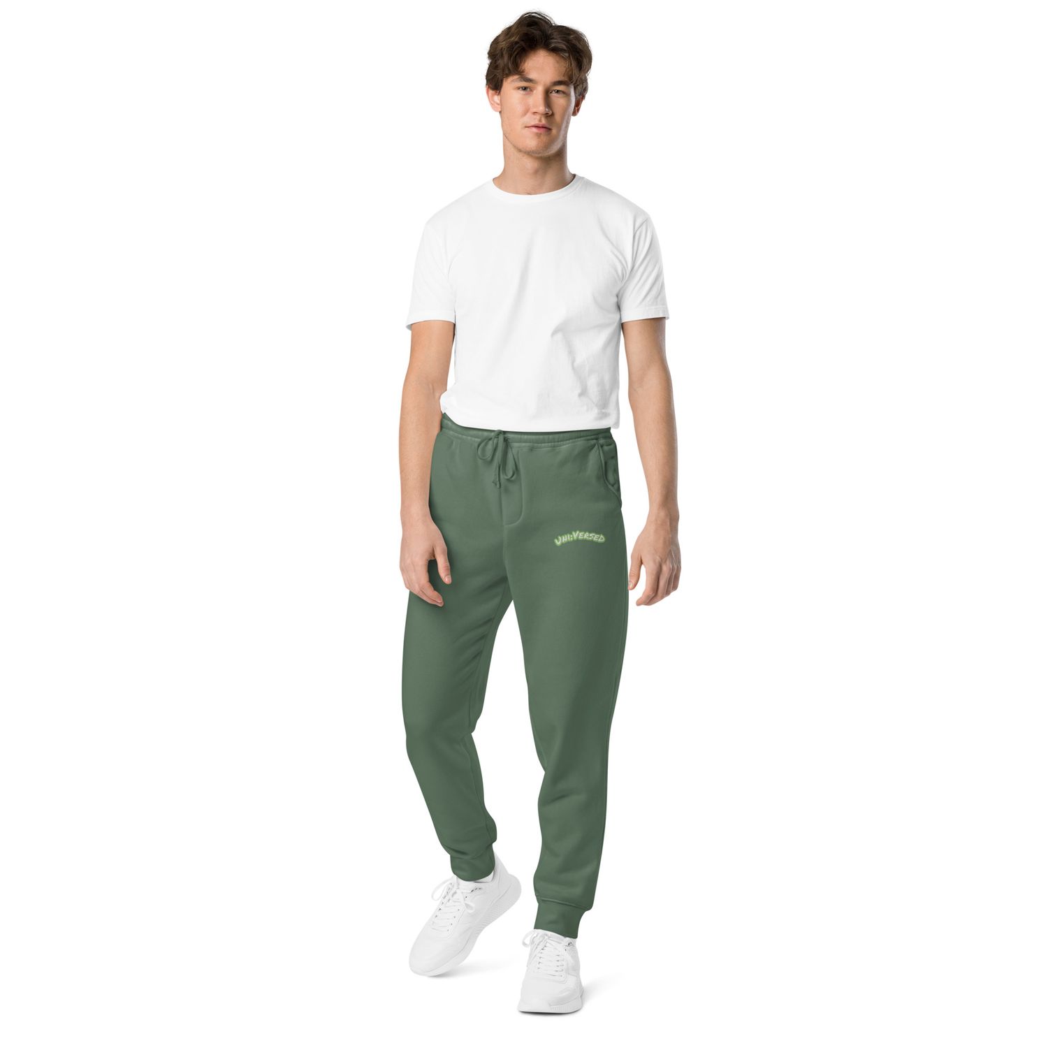 Unisex pigment-dyed Green sweatpants