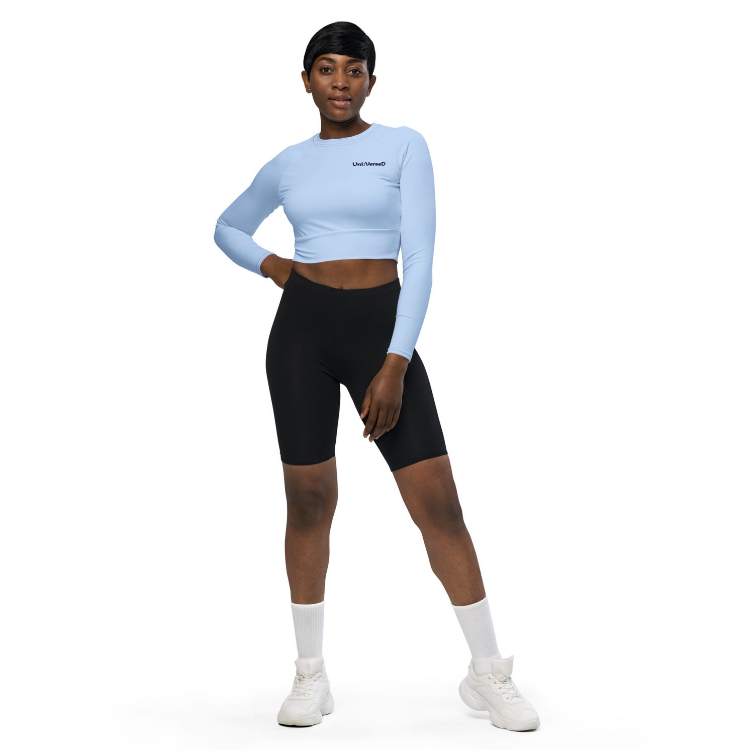Uni:VerseD Recycled Baby Blue Long-Sleeve Crop Top Uni:VerseD Recycled Baby Blue Long-Sleeve Crop Top