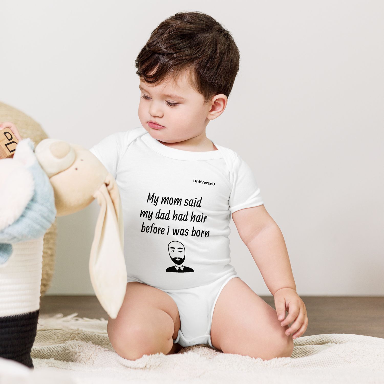 Bald Dad Baby Short Sleeve One Piece