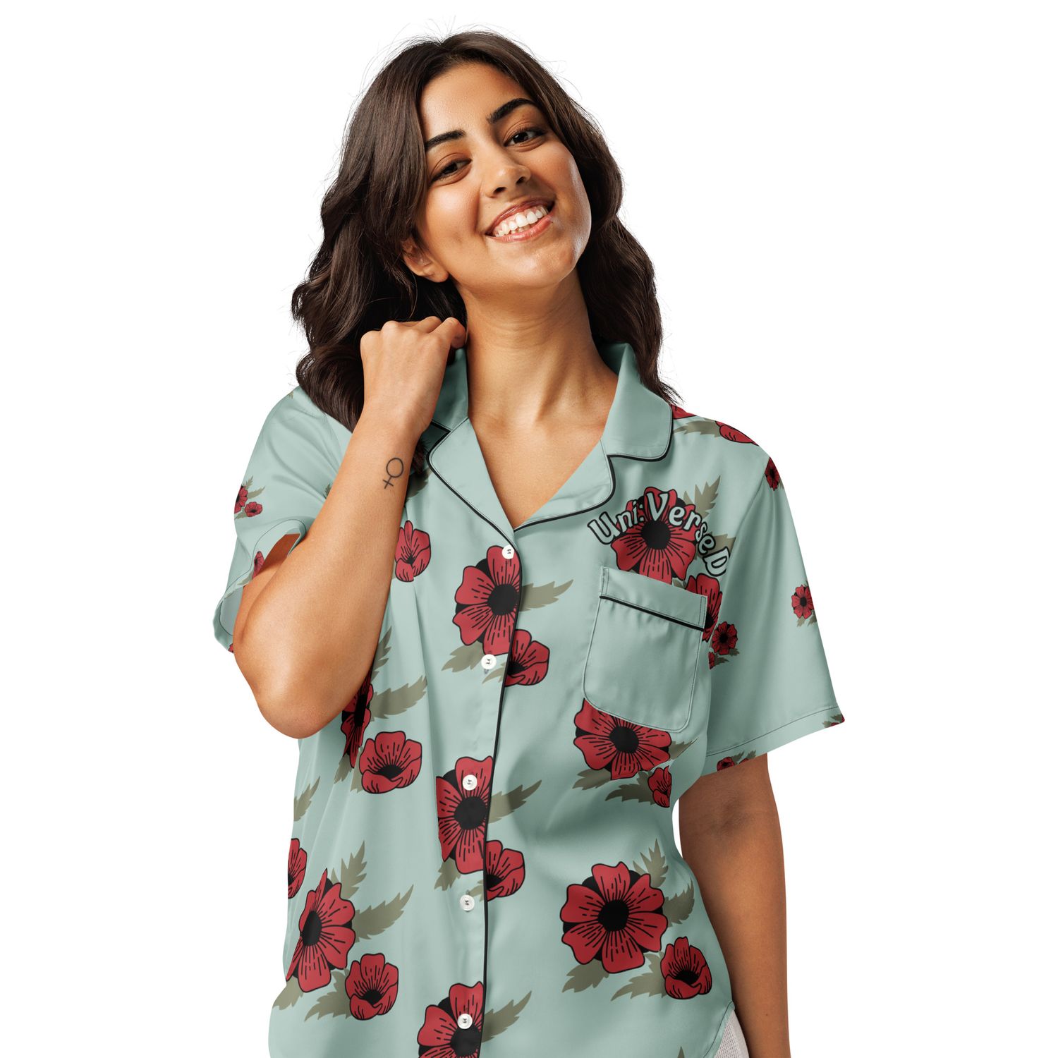 Flower short sleeve pajama top