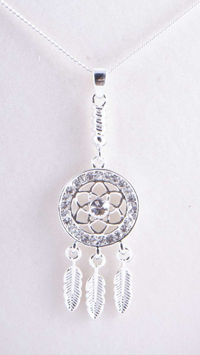 Traumfänger Anhängerversilbert mit 50 cm Kette