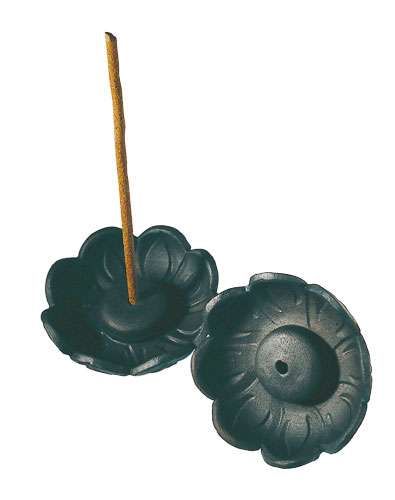 Lotushalter aus Ton, schwarzØ ca. 7,5 cm