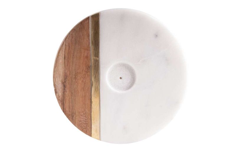 Designhalter aus Marmor, Holz und Messing Designhalter aus Marmor, Holz und Messing