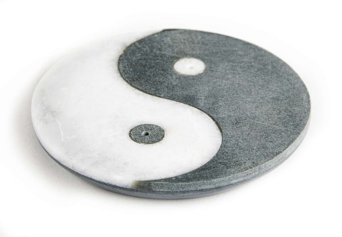 Ying-Yang - Räucherstäbchenhalter aus Marmor10 cm