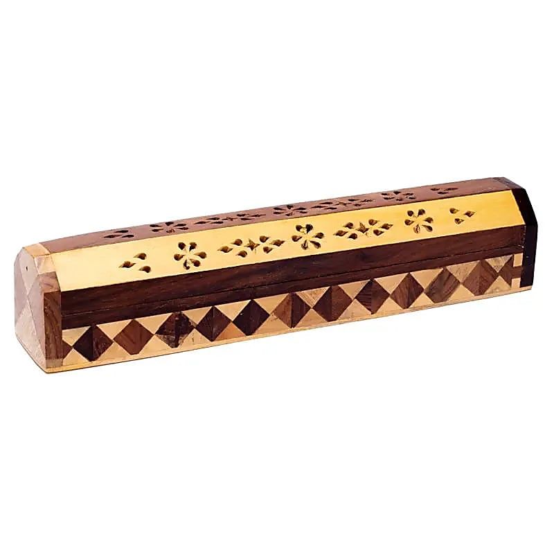 Räucherstäbchenhalter/Dose aus Holz 2 Farben