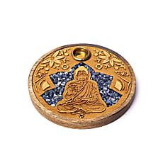 Räucherstäbchen & Kegel Halter Buddha Sodalit