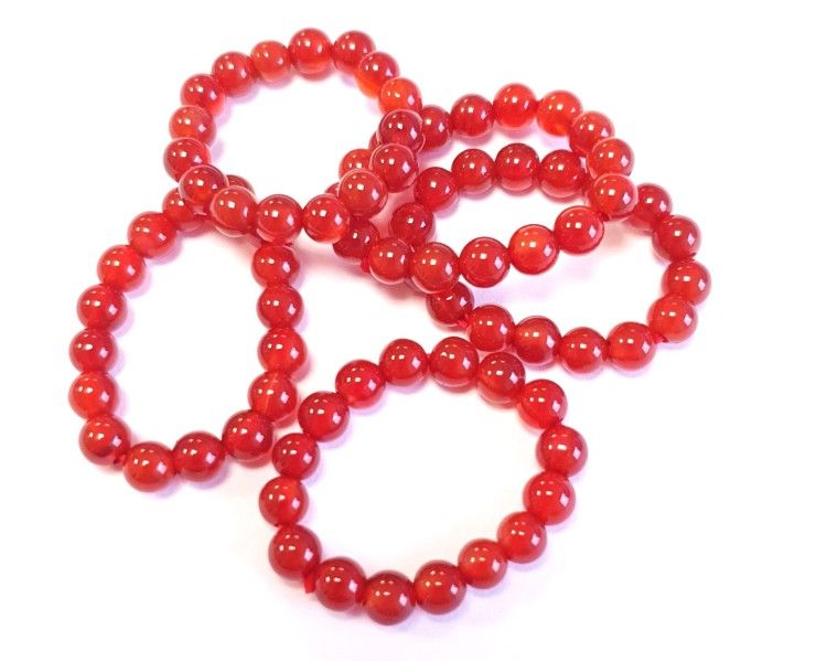 Steinring Karneol – Kugel 4 mm, auf Gummizug