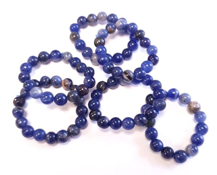 Steinring Sodalith – Kugel 4 mm, auf Gummizug