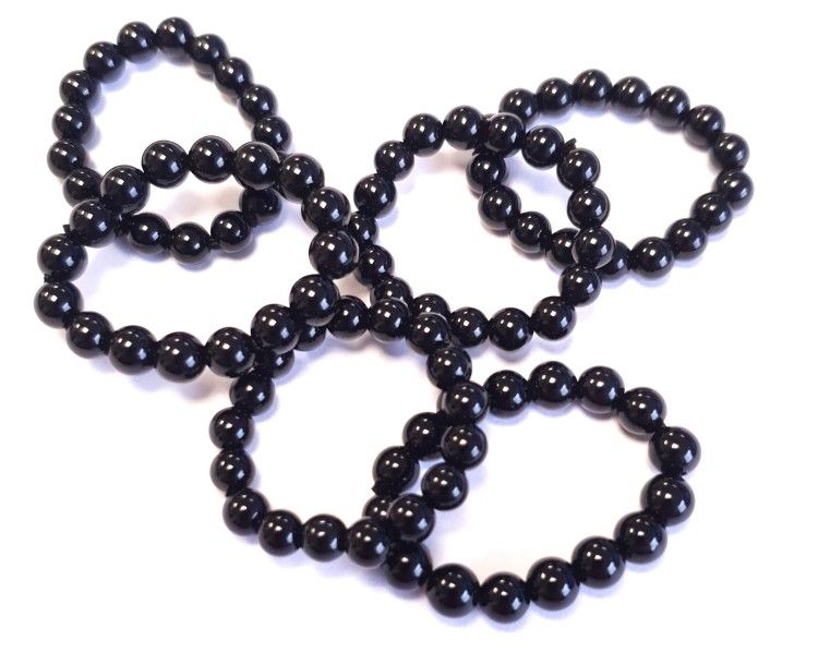 Steinring Onyx – Kugel 4 mm, auf Gummizug
