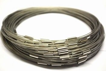 Halsreifen Metall silberfarben mit Schraubverschluss – 45 cm Halsreifen Metall silberfarben mit Schraubverschluss – 45 cm