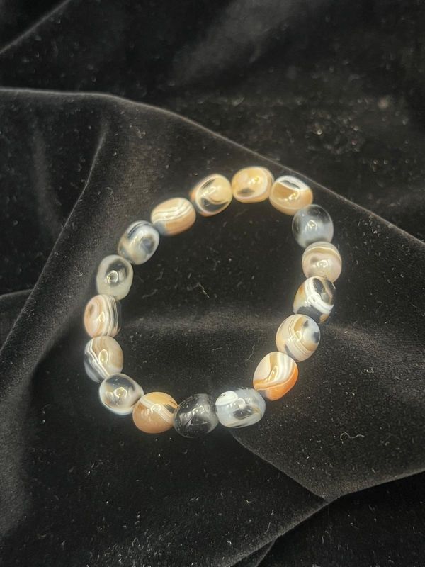 Achat Armband (Natur-Nugget, poliert) – Stabilität, Harmonie und Erdung Achat Armband (Natur-Nugget, poliert) – Stabilität, Harmonie und Erdung