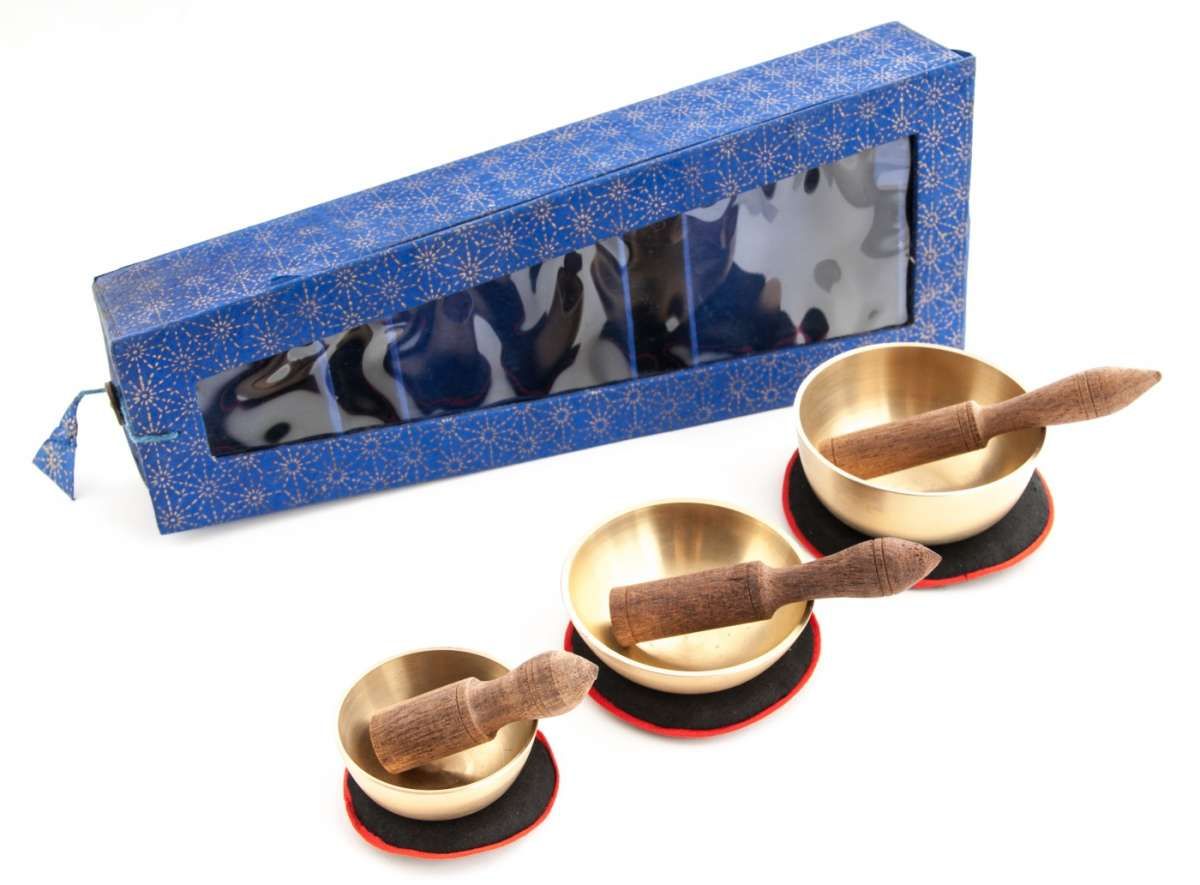 Klangschalen-Set „Tibetische Harmonie“ – 3er Set