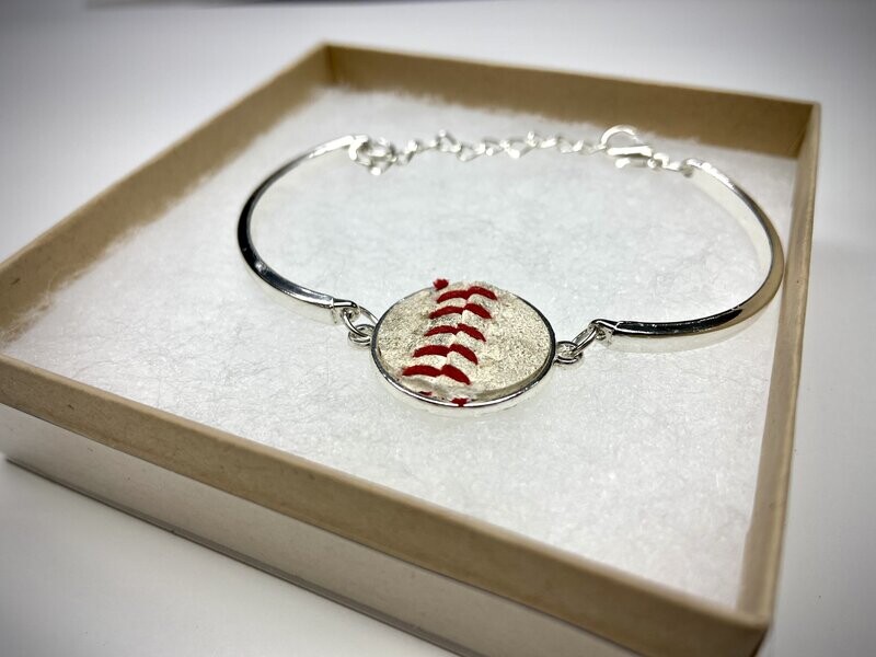 Silver Baseball Seam Bracelet
