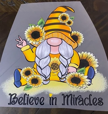 Believe in Miracles - DTF Transfer - 7&quot; x 6.8&quot;