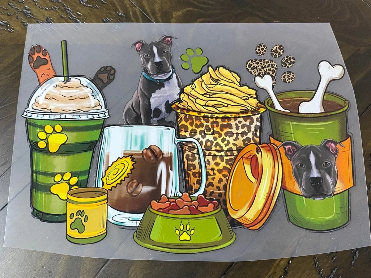 Pitbull Cups - DTF Transfer - 10&quot; x 6.7&quot;