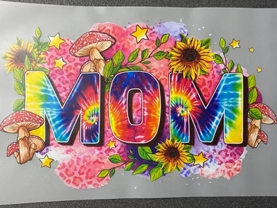 Tie Dye Mom - DTF Transfer - 11&quot; x 7&quot;