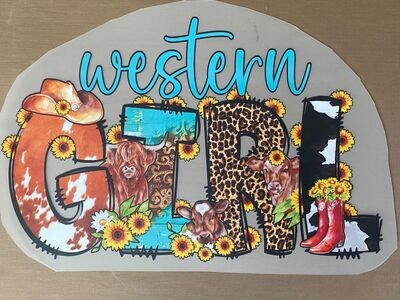 Western Girl - DTF Transfer - 10&quot; x 6.5&quot;