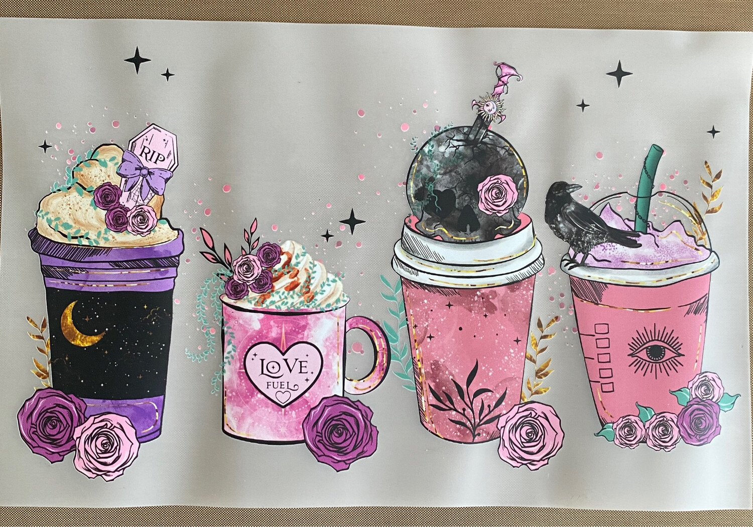 Love Fuel Goth Cups - DTF Transfer - 10”
