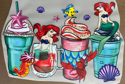 Mermaid Princess Cups - DTF Transfer - Choose A Size