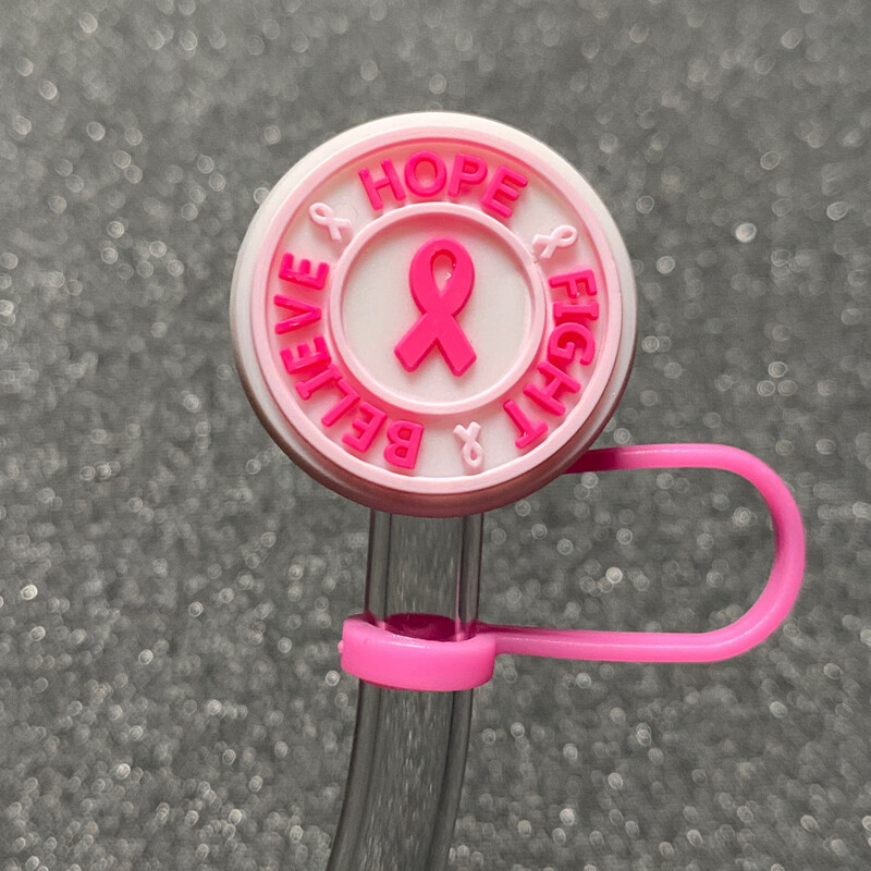 Breast Cancer Awareness - Silicone Straw Topper