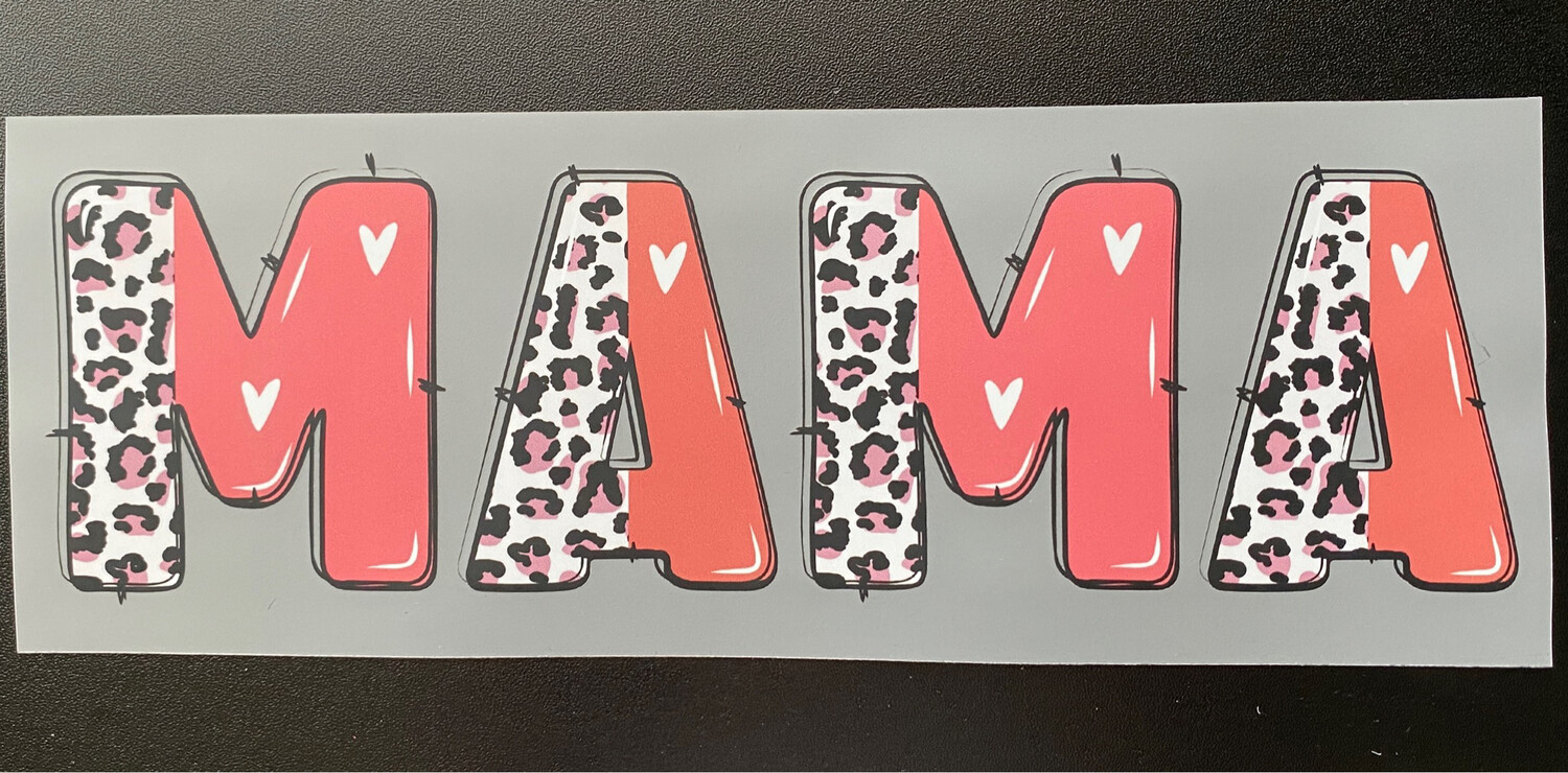 Mama Pink &amp; Leopard - DTF Transfer - 10”