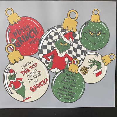Grumpy Christmas Ornaments - DTF Transfer - 10”