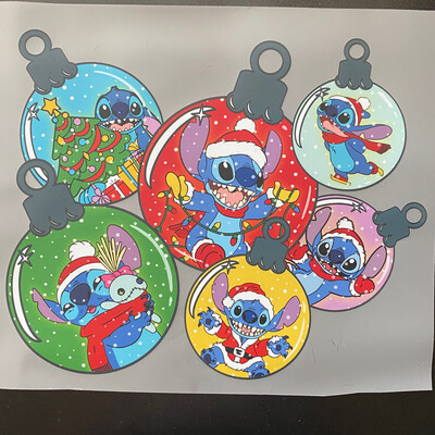 Stitch Christmas Ornaments - DTF Transfer - 10”