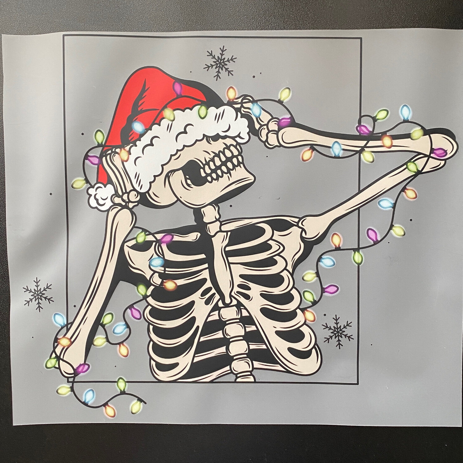 Christmas Skeleton w/ Lights - DTF Transfer - 10”