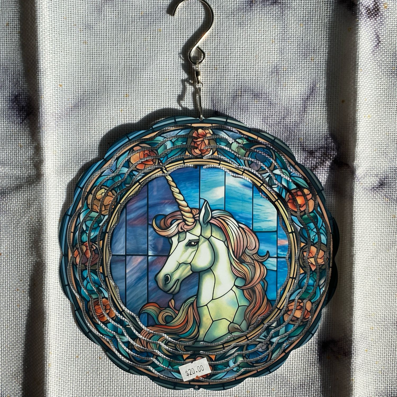 Stained Glass Unicorn - 8” Dual-Sided Wind Spinner