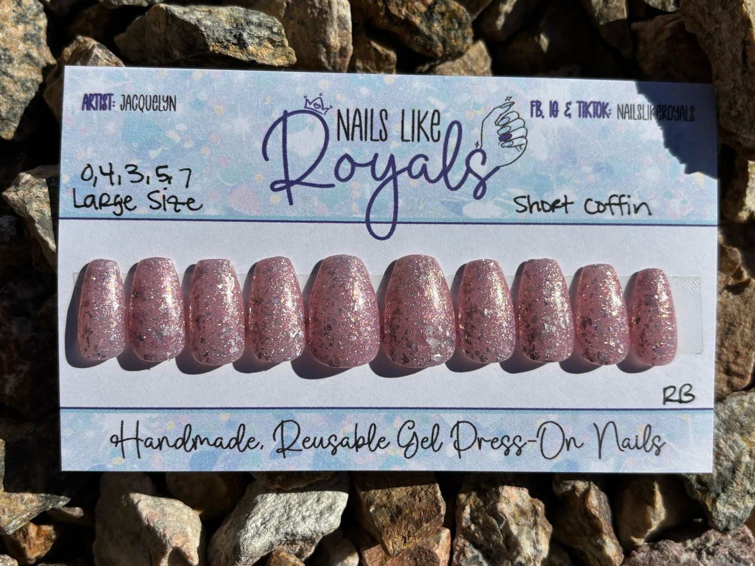 Short Coffin | Large (0,4,3,5,7) - Pre-Sized Gel Press On Set