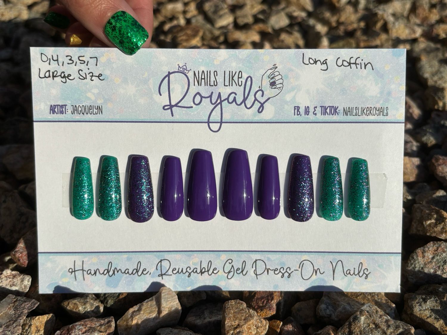 LONG - Custom, Made-to-Order Gel Press On Nails (Choose A Shape)