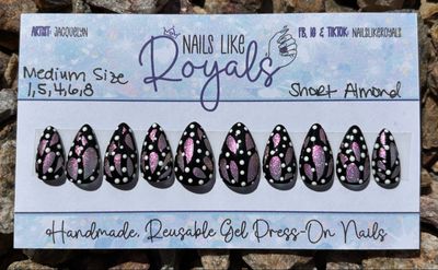 Short Almond | Medium (1,5,4,6,8) - Pre-Sized Gel Press On Set