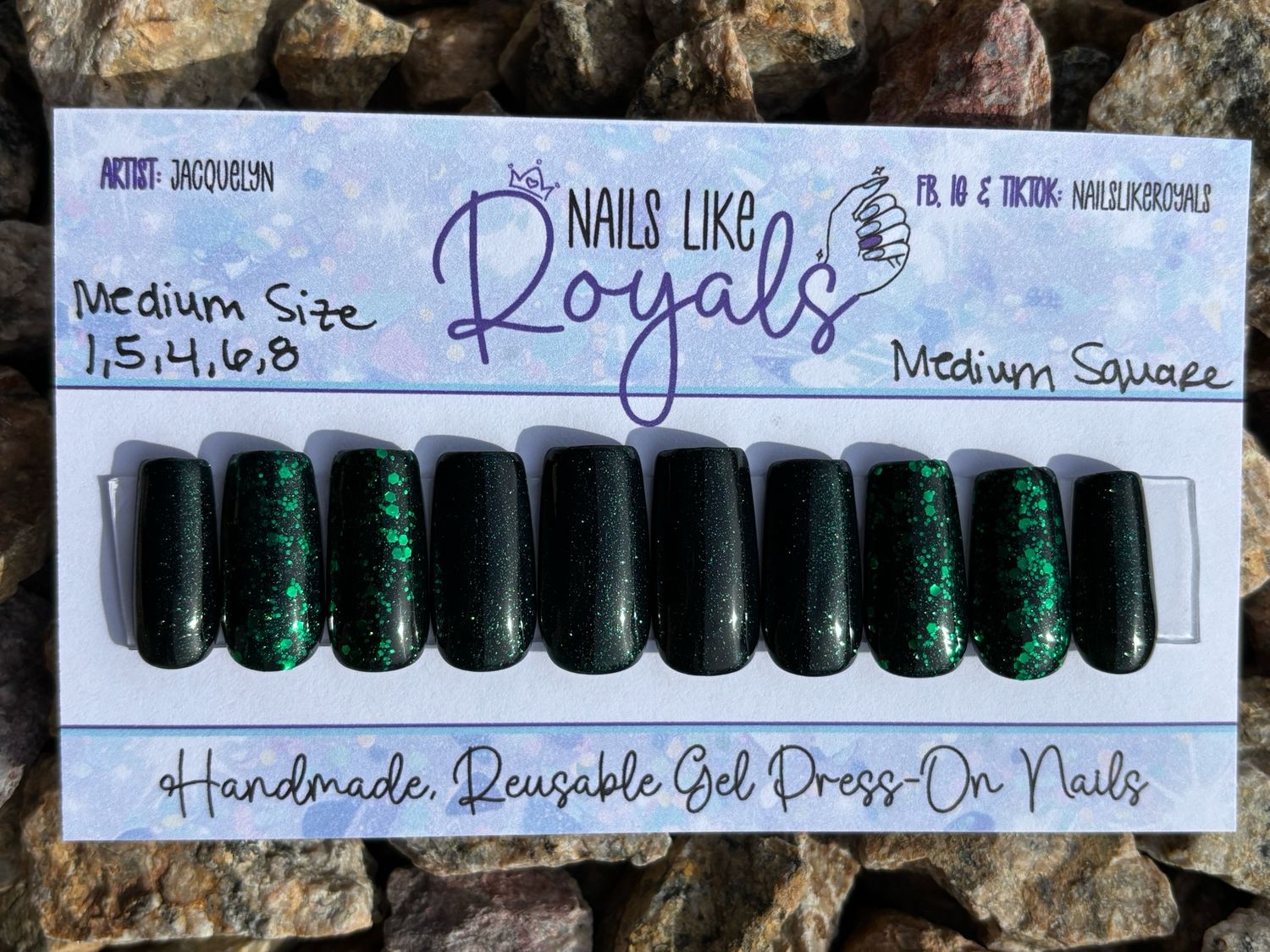 Medium Square | Medium (1,5,4,6,8) - Pre-Sized Gel Press On Set