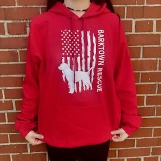 Barktown Rescue Flag Hoodie, Color: Red, Size: Small