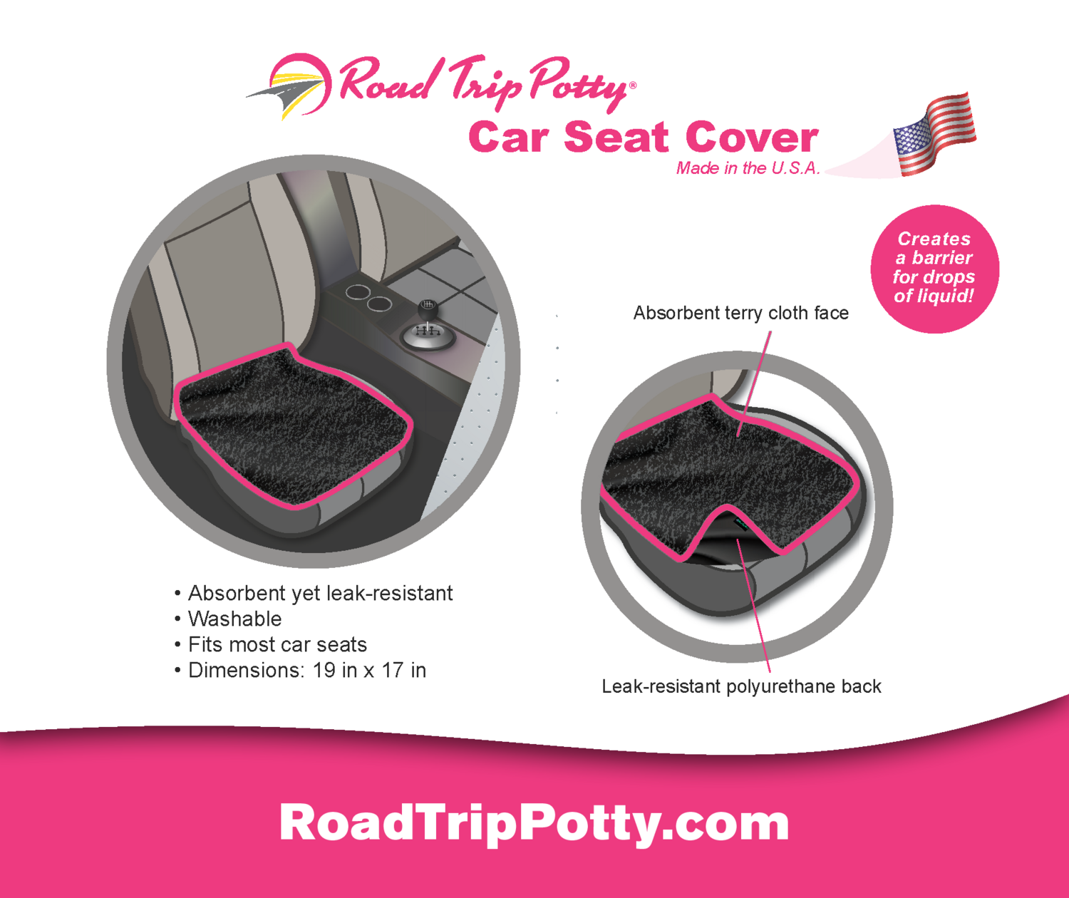 Preoder Car Seat Cover Store Road Trip Potty