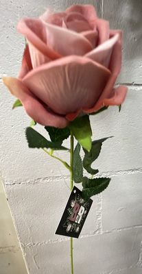 Peachy - Single Stem Velvet Rose 7cm Small 51cm