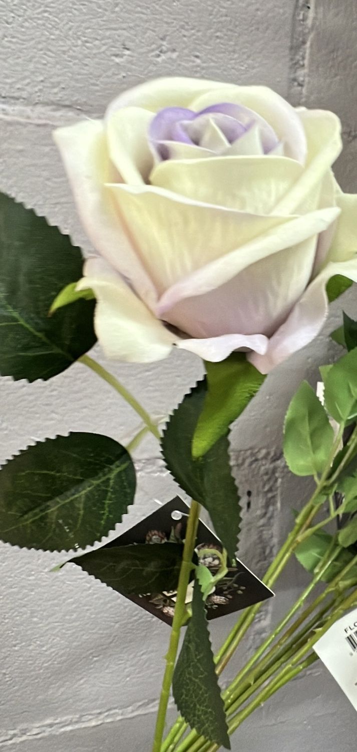 Pale Lilac - Single Stem Velvet Rose 7cm Small 51cm