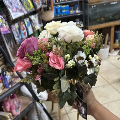 Silk Flowers 7 Heads 32cm Colour Assorted