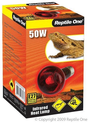 REPTILE ONE Infrared Heat Lamp 50w E27 Screw Fitting REPTILE ONE Infrared Heat Lamp 50w E27 Screw Fitting