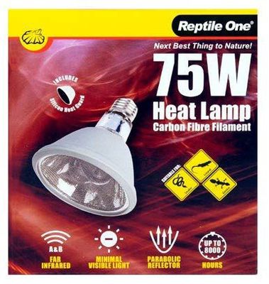 REPTILE ONE Infrared FAR Heat Lamp Carbon Fibre Filament 75w