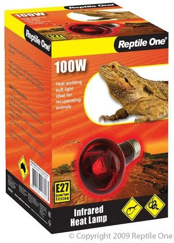 REPTILE ONE Infrared Heat Lamp 100w E27 Screw Fitting