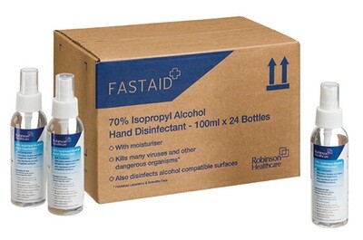 70% Isopropyl Alcohol (IPA) Hand Disinfectant Spray - 24 x 100ml