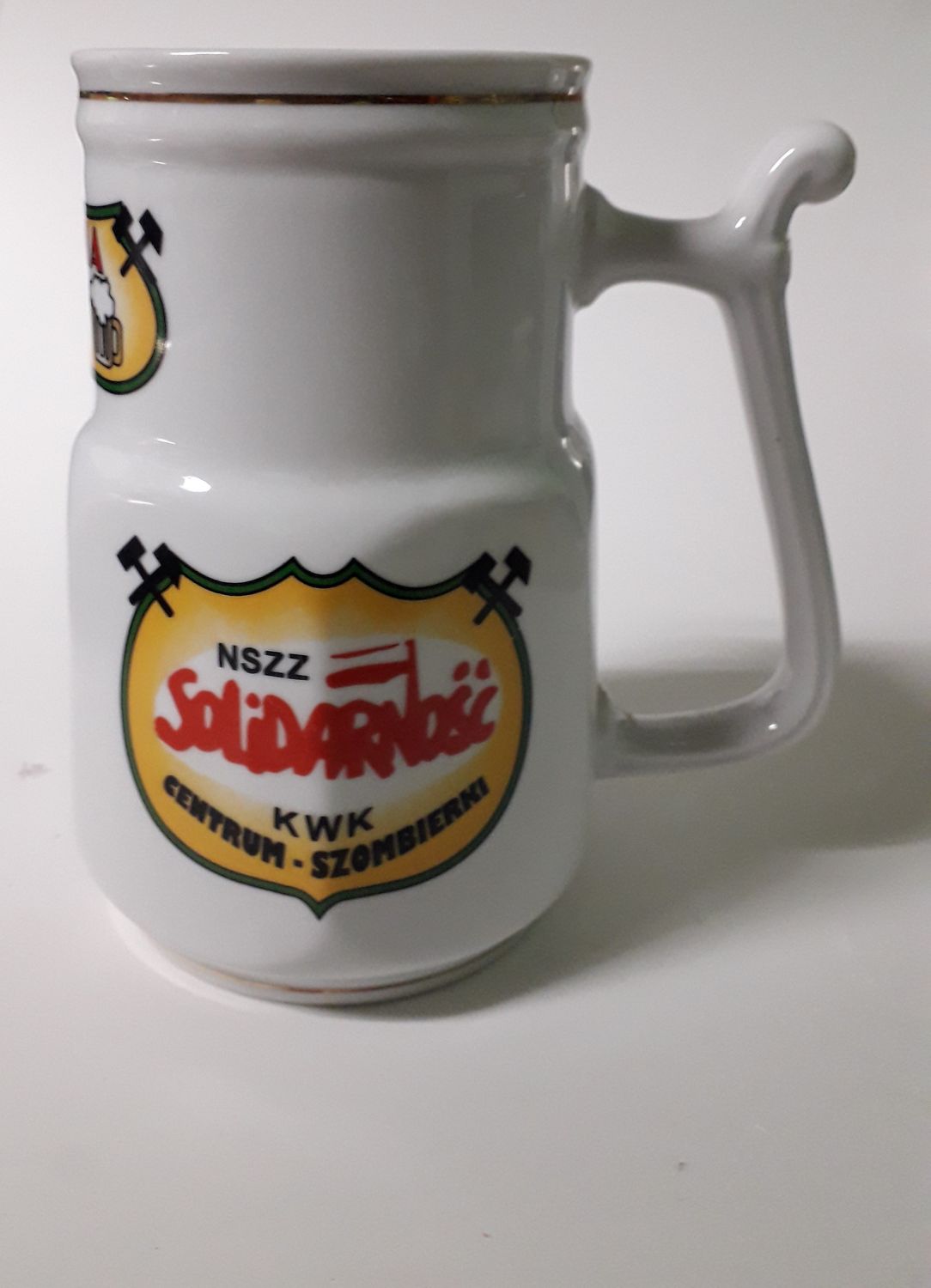 Kufel ceramiczny okolicznościowy NSZZ Szombierki Centrum z 1998 r