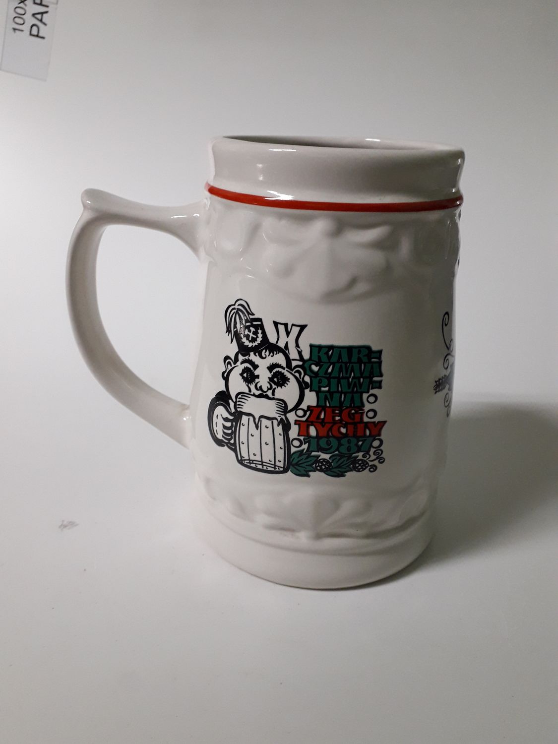 Kufel ceramiczny NSZZ Solidarność ZEG TYCHY biesiada piwna z 1987 r