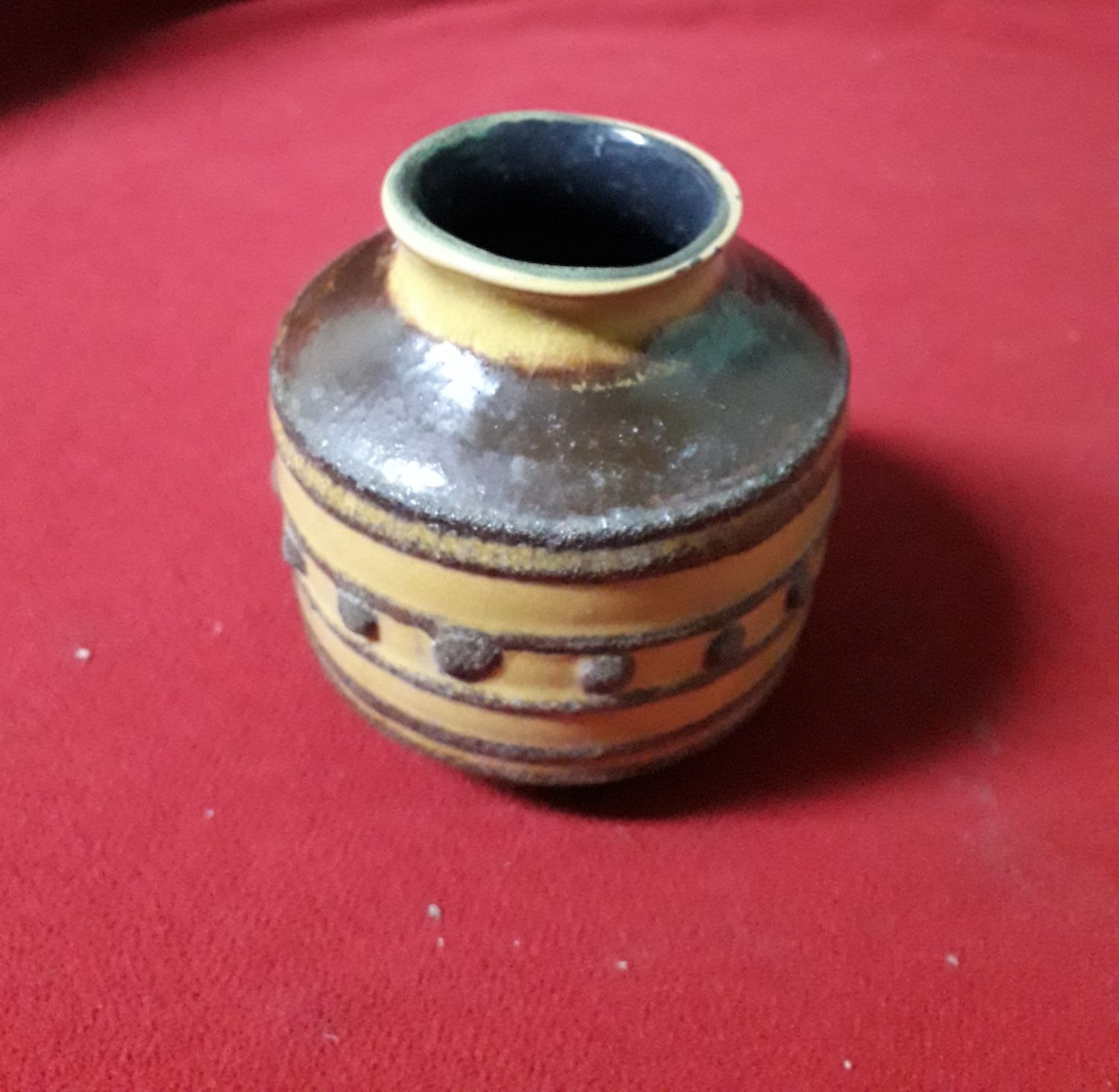 Wazon ceramiczny brązowy PRL