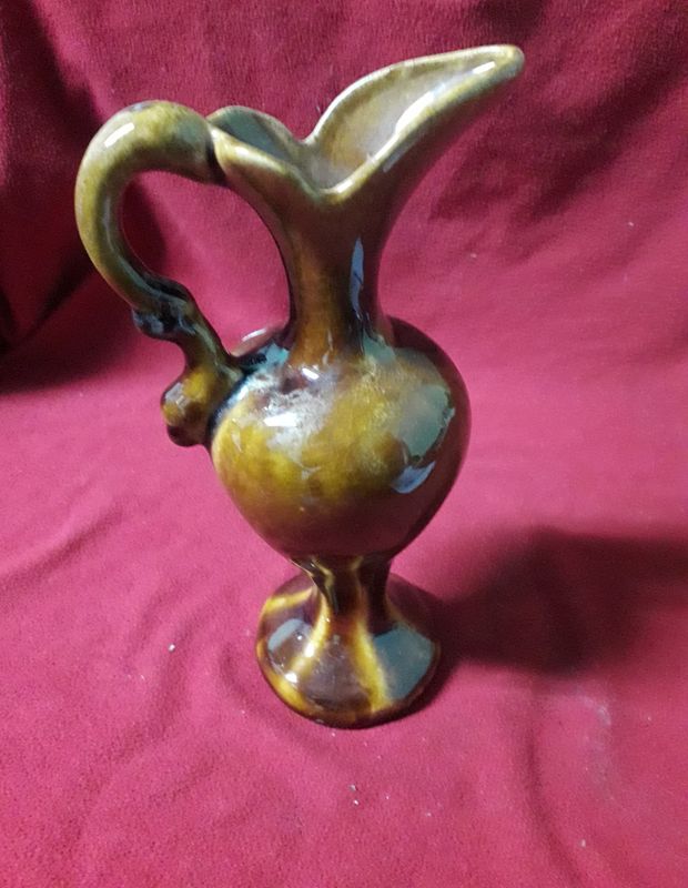 Dzbanek ceramiczny PRL brązowy