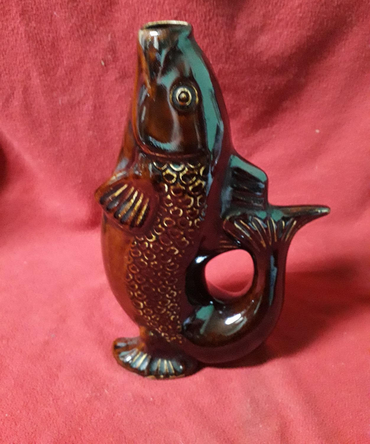 Kultowa Rybka ceramiczna brązowa