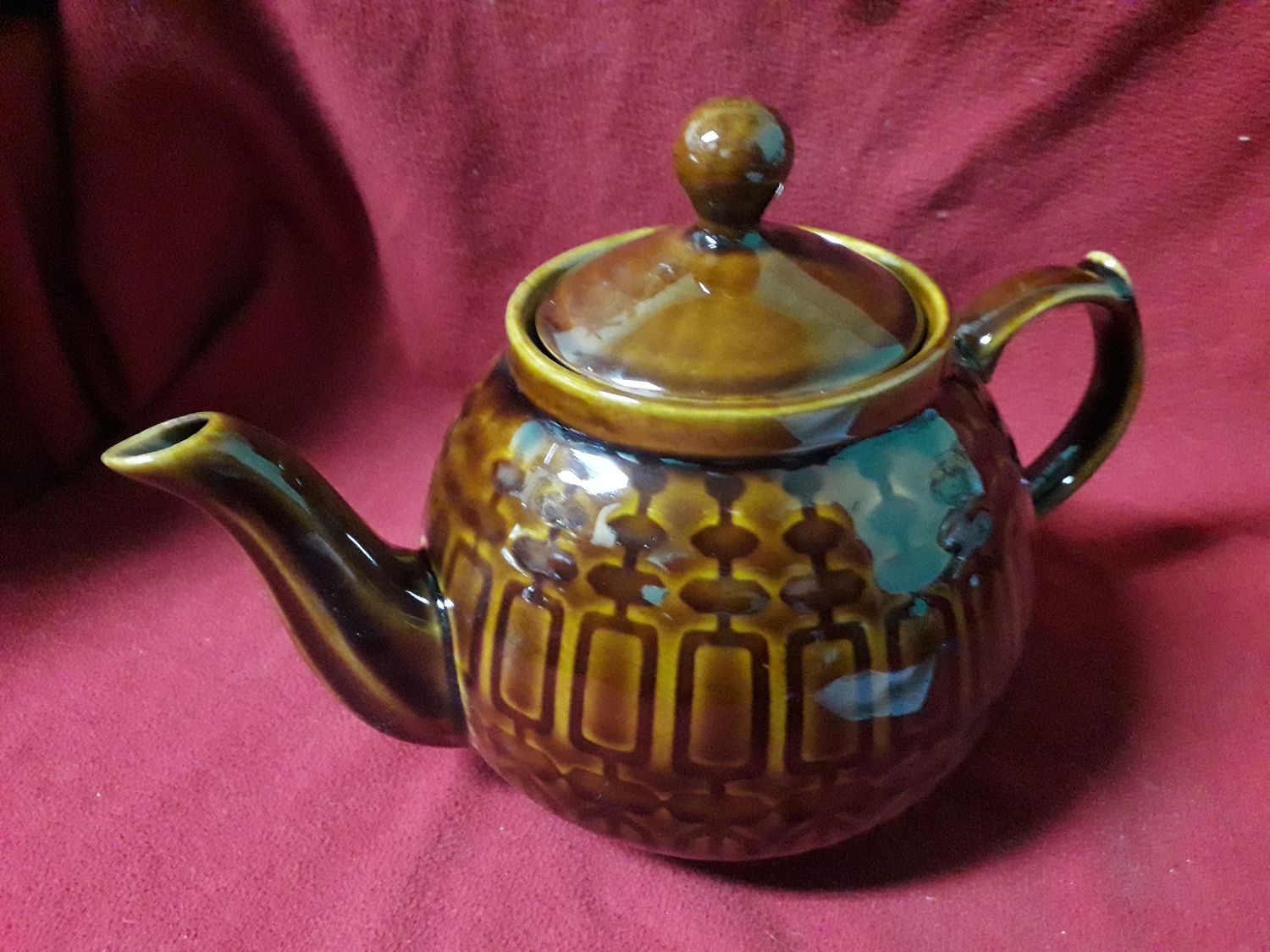 Dzbanek ceramiczny brązowy sygnowany produkcja DDR